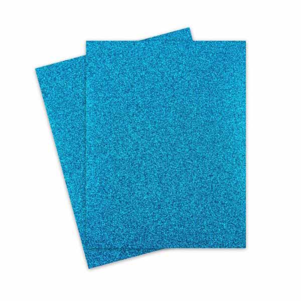 Glitter Aqua Blue Adhesive Paper