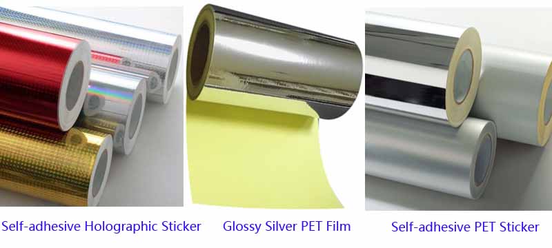 self glossy silver pet film