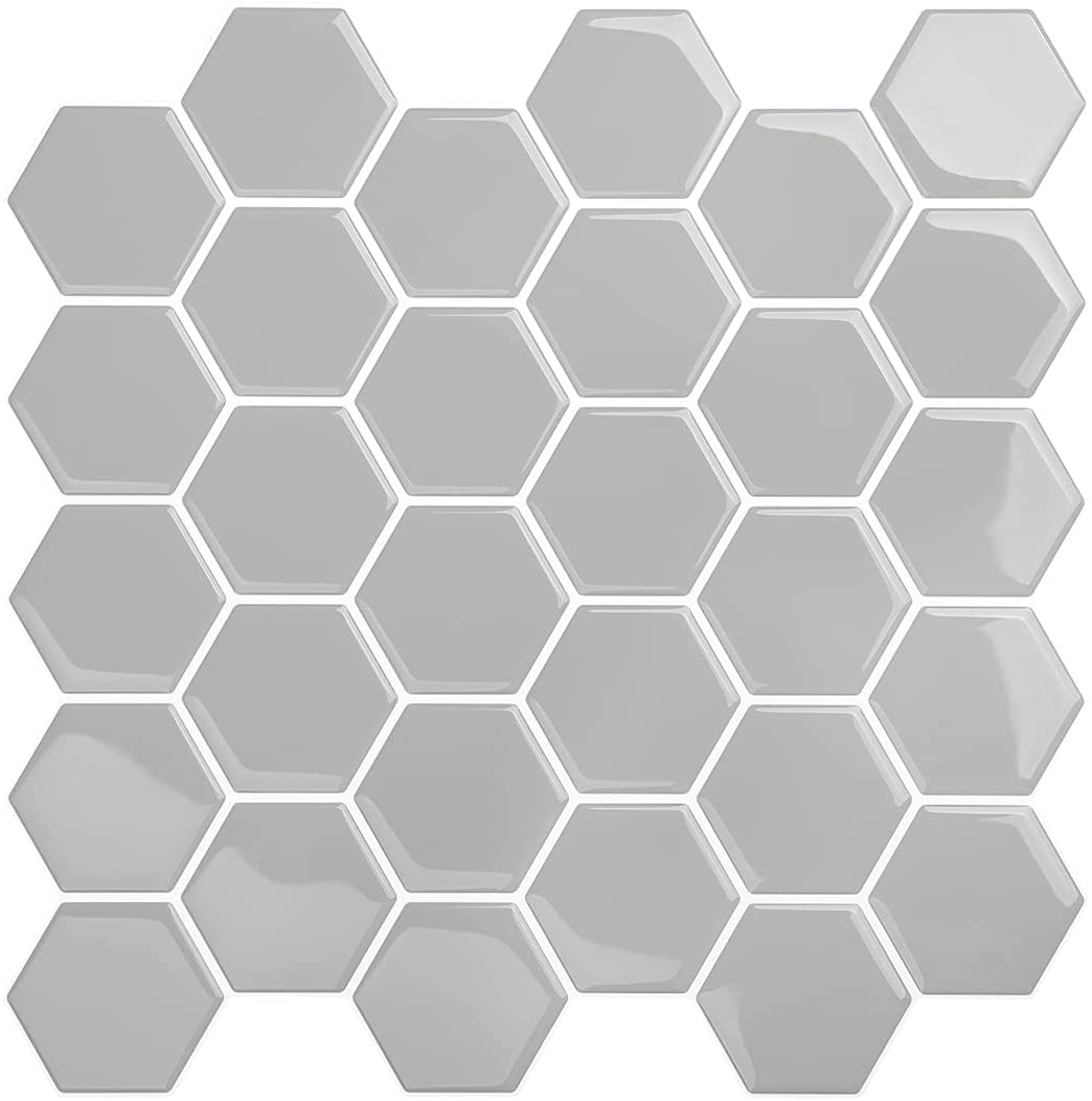 Grey Hexagon PVC Wallpaper